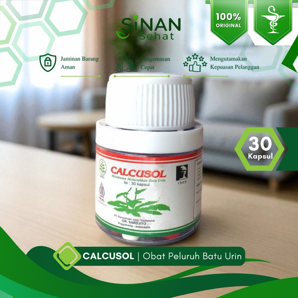 CALCUSOL Obat Herbal Batu Ginjal (Batu Urin), Asam Urat, Hipertensi