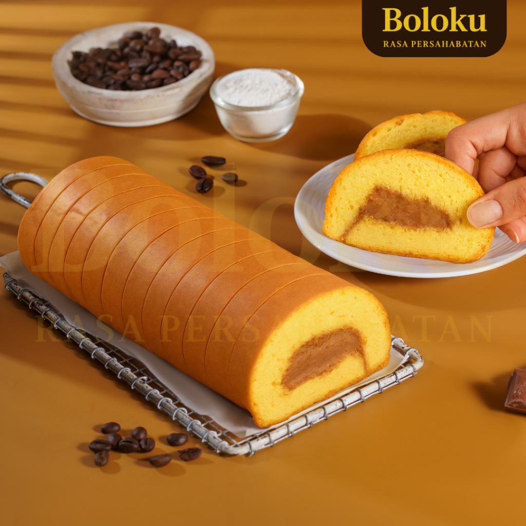 Bolu Gulung Coklat Keju Mocha 26CM Cake Roll Chocolate Coklat Lezat Bolu Gulung Medan Bolu Gulung Co