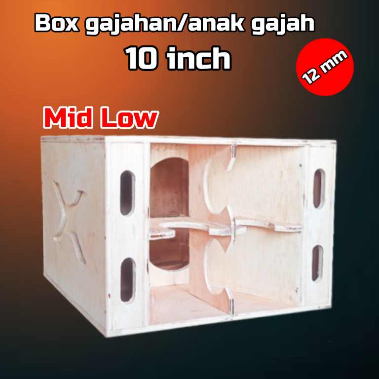 Box Speaker Gajahan 10 Inch tebal 12 mm low sub bahan untuk paket sound miniatur siap bunyi 1 set