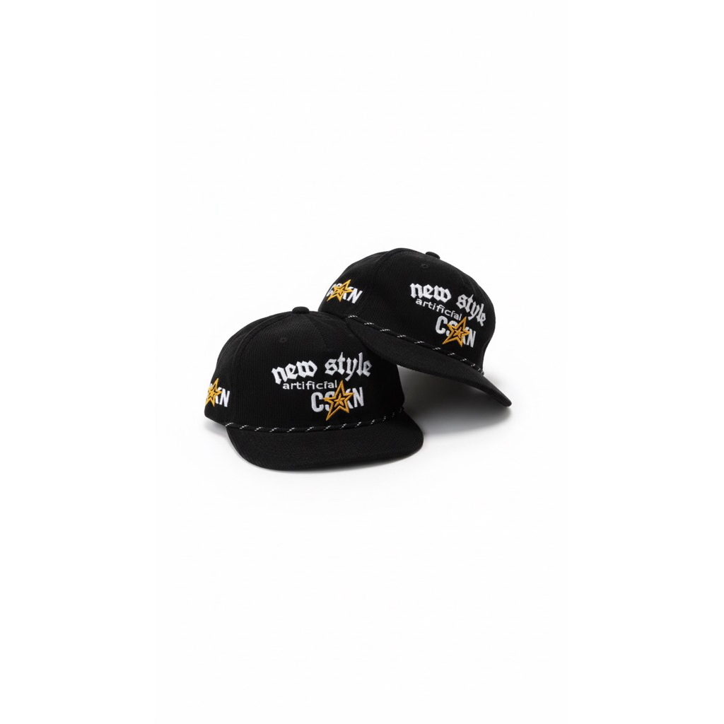 topi ropehat bahan full korduroy new style hitam topi skena