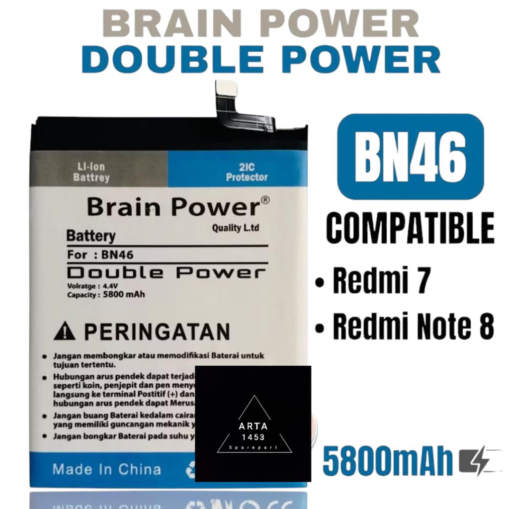 BATU BATRE BATRAI XIAOMI REDMI 7 REDMI NOTE 8 BN46 BN 46 DOUBLE POWER
