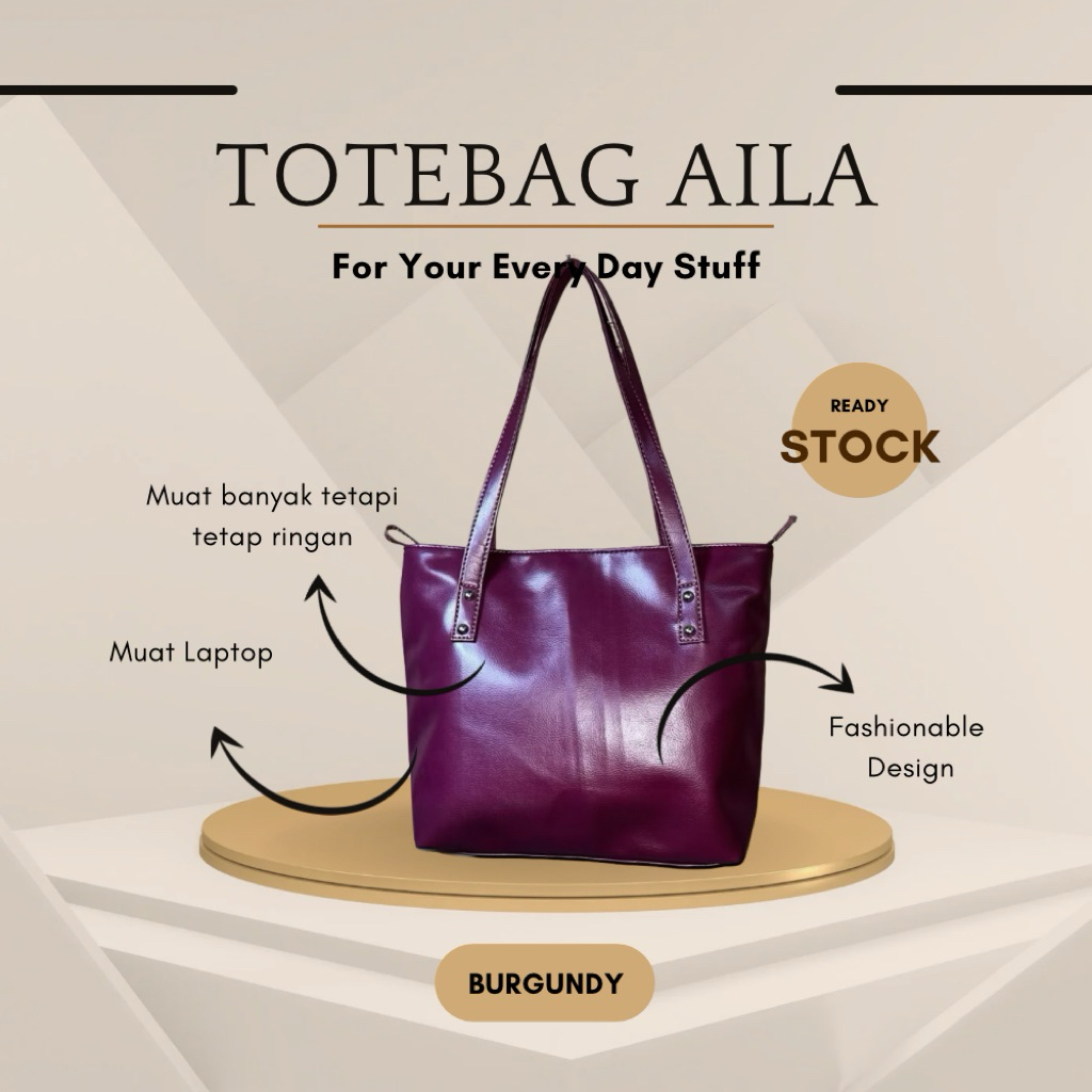 Tote Bag Aila-Tote Bag Wanita Tas Kuliah Wanita Tas Kerja Wanita Totebag