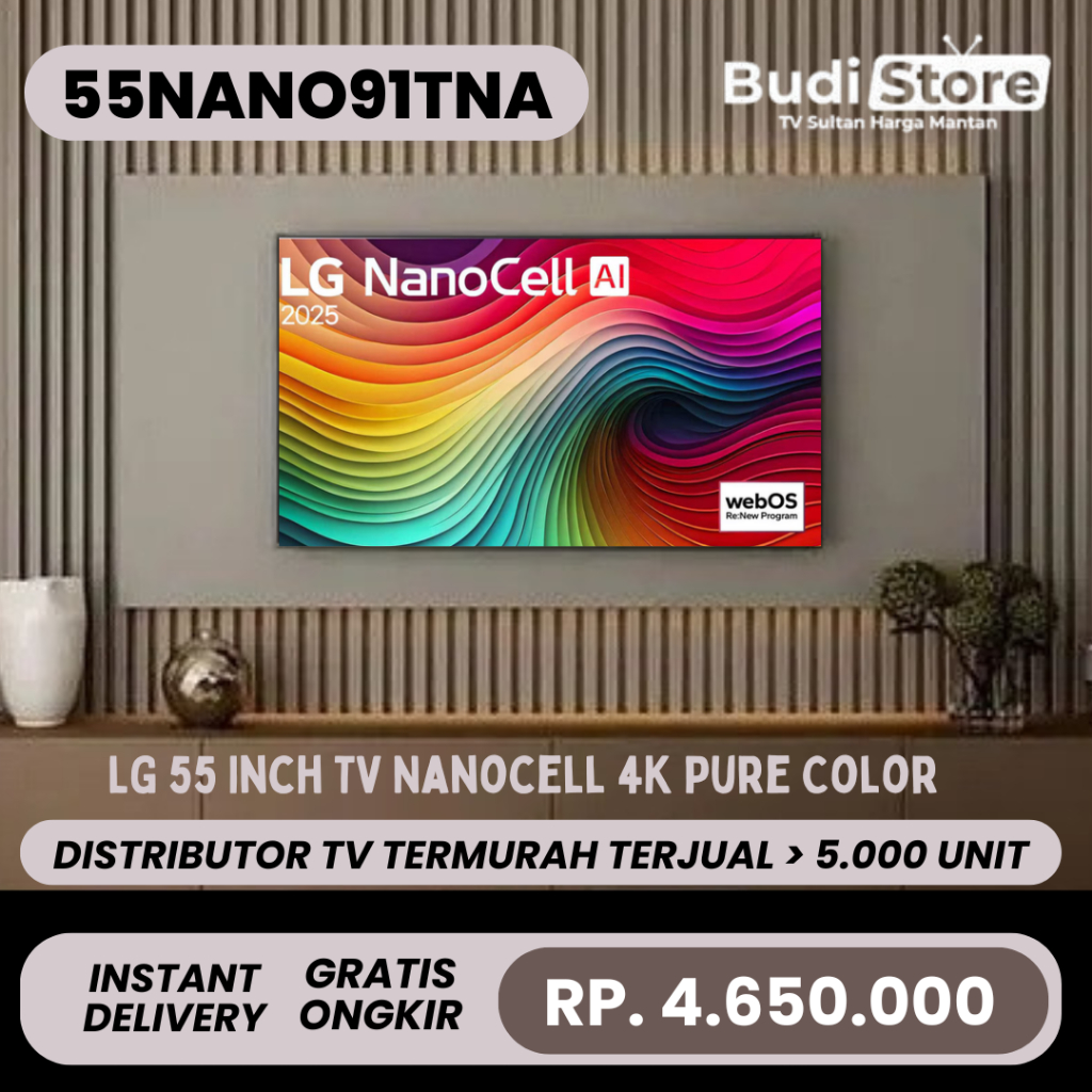 LG 55 Inch TV Nanocell 4K Pure Color 55NANO91TNA