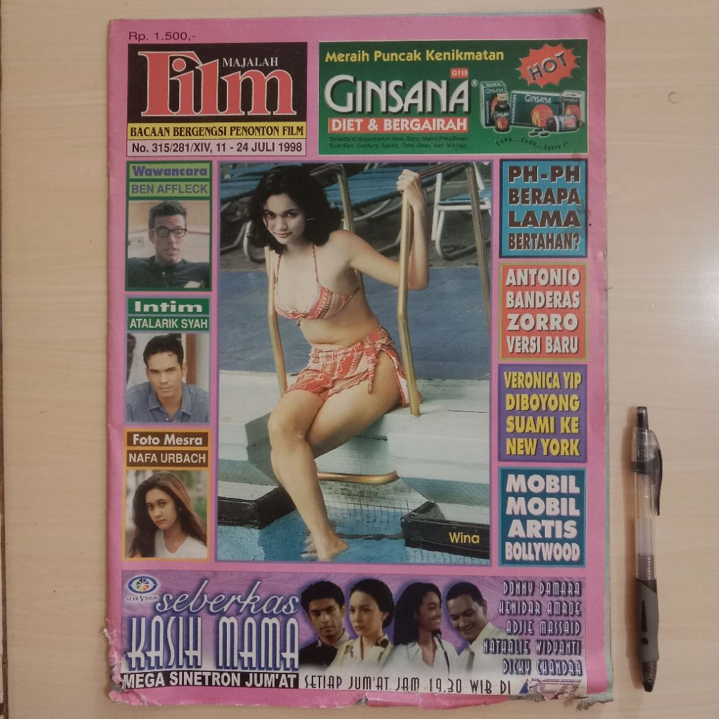 MAJALAH FILM TAHUN 1998 - Majalah Jadul Bekas Murah Original - B1