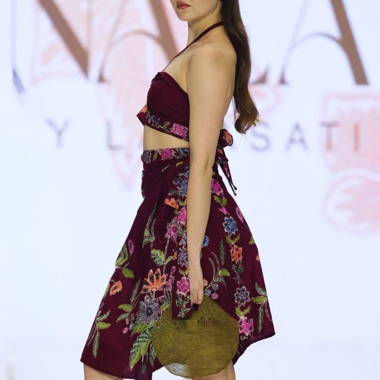 Camellia One Set  Batik Wanita Modern - Setelan Baju Batik Cap Encim Modern Bahan Katun Premium