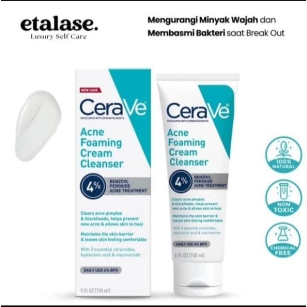 cerave acne foaming cream cleanser 4% 150.ml