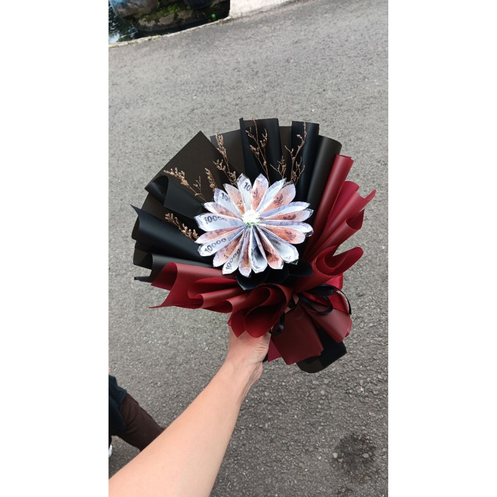 Buket Uang Bentuk Bunga - Hadiah Hari Ibu, Hari Guru, Wisuda, Graduation