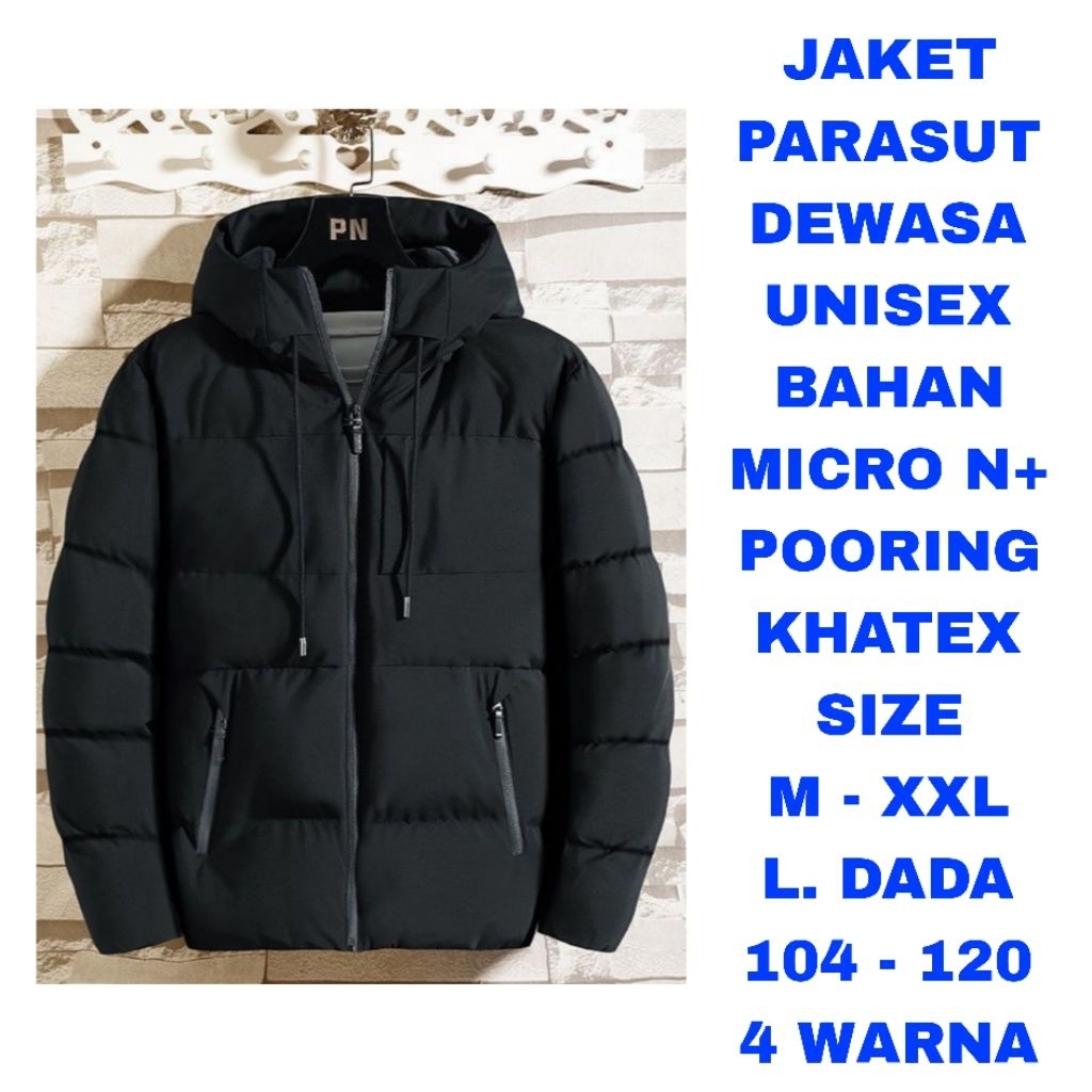 WK JAKET PARASUT DEWASA UNISEX PRIA WANITA LAKI LAKI JAKET WATERPROIF MUSIM HUJAN JAKET PUFFER KOREA