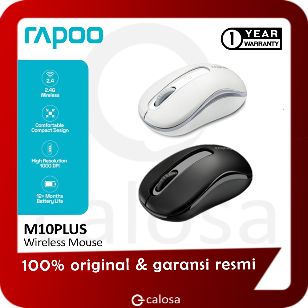 RAPOO MOUSE WIRELESS M10PLUS M10 PLUS BLACK WHITE