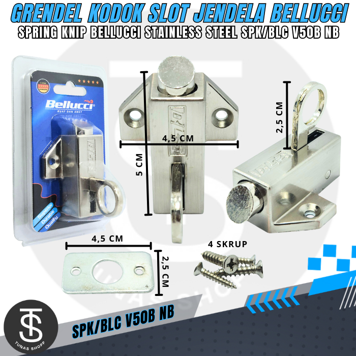 Bellucci Grendel Slot Jendela / Grendel Kodok / Spring Knip Bellucci Stainless Steel Slot Jendela Be