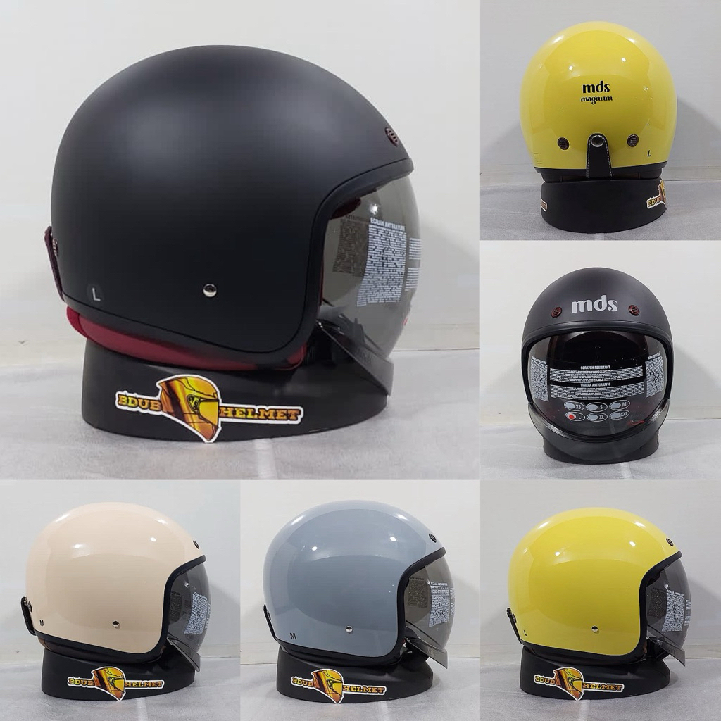 Mds Magnum Solid.Helm MDS Magnum Black doff Original SNI