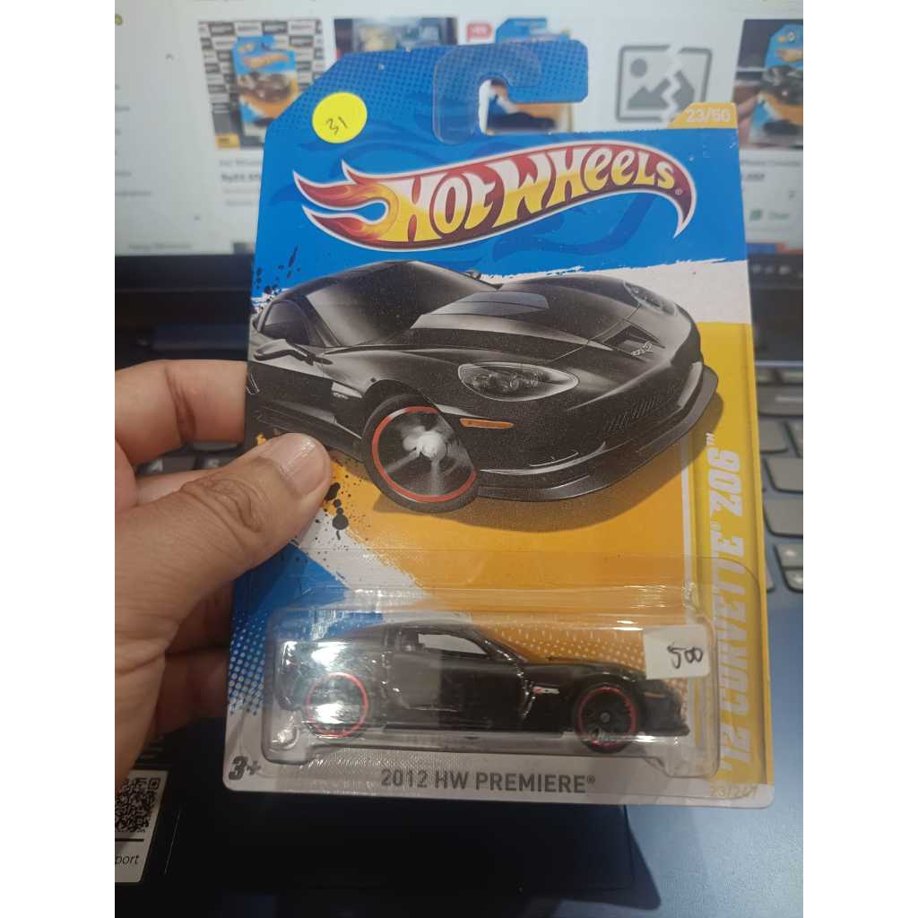 hot wheels 12 corvette z06 hw premiere cars/vehicle diecast black colour