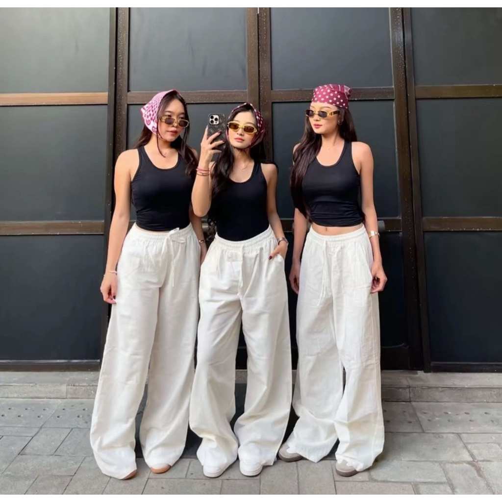 Sale Kulot Linen Putih Pj New Sale