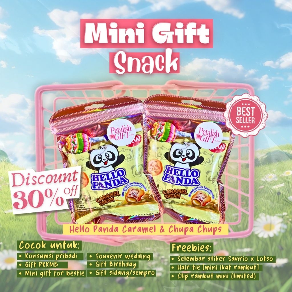 

[MINI GIFT] SNACK HELLO PANDA CARAMEL & CHUPA CHUPS LOLIPOP | TERMURAH AESTHETIC HOLOGRAM UNTUK GIFT BIRTHDAY, BESTIE, WISUDA, HADIAH, GIFT MABA, GIFT KATING, GIFT KAKEL, GIFT DEKEL, SIDANG, SEMPRO, SOUVERNIR WEDDING