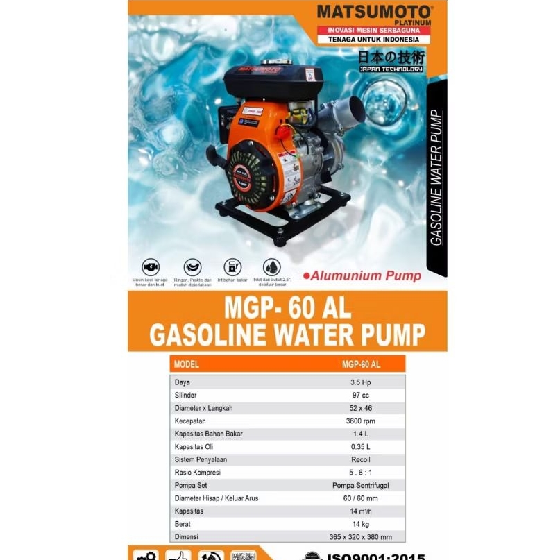 Alkon Pompa Air Matsumoto MGP 60 AL Pompa Alumunium
