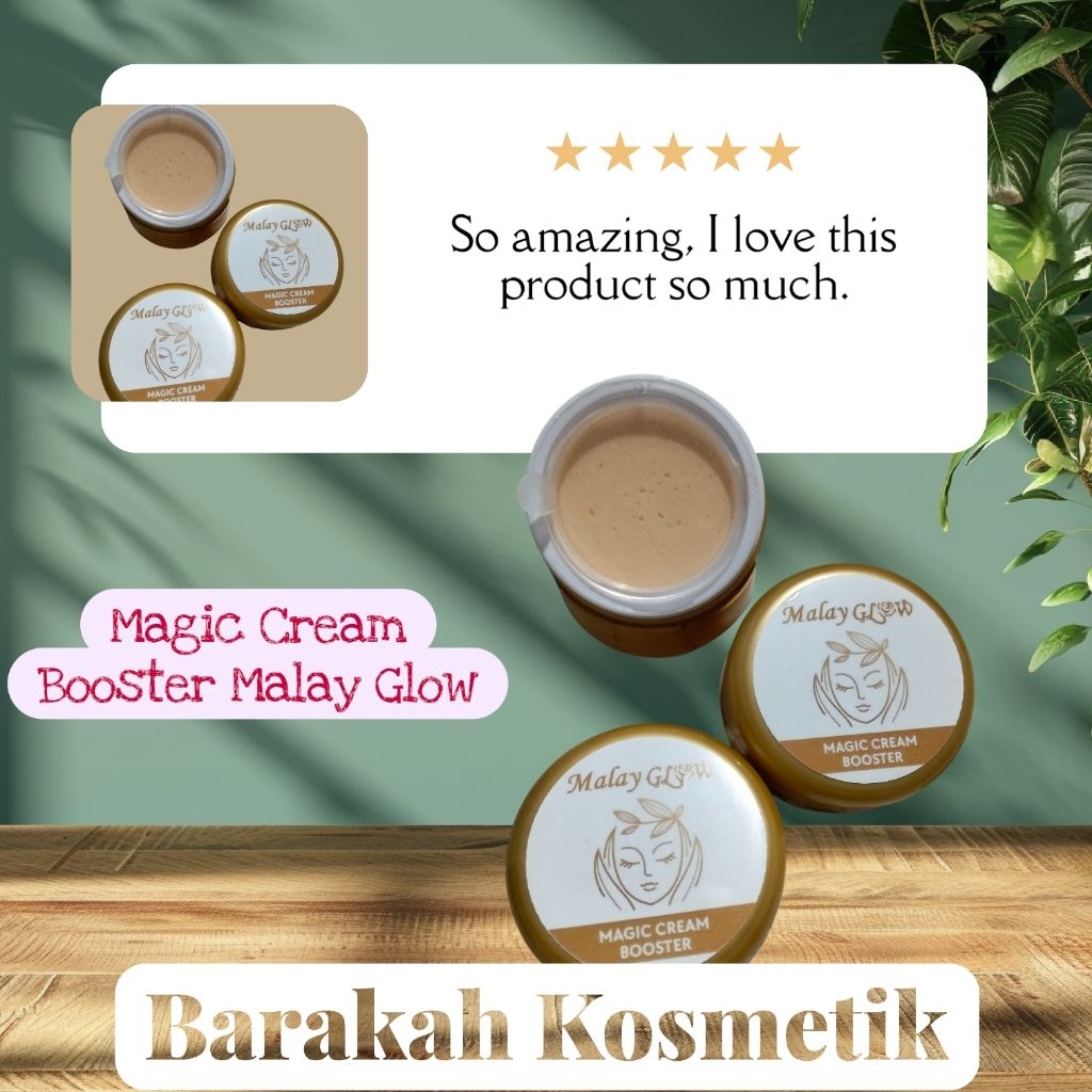NEW MAGIC CREAM BOOSTER, CREAM 2 IN 1 MALAY GLOW, BISA DI PAKE SIANG & MALAM