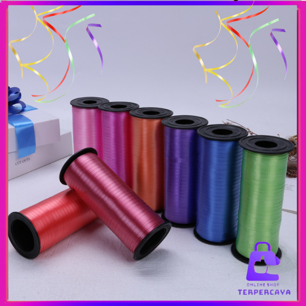 

OST Pita Balon Panjang 90 Meter Pita Roll Gulung 90M Pita Warna Warni Polos Tali Balon 90Meter Ribbon Balloon Roll Tali Dekorasi Pesta Ulang Tahun Curly Ribbon