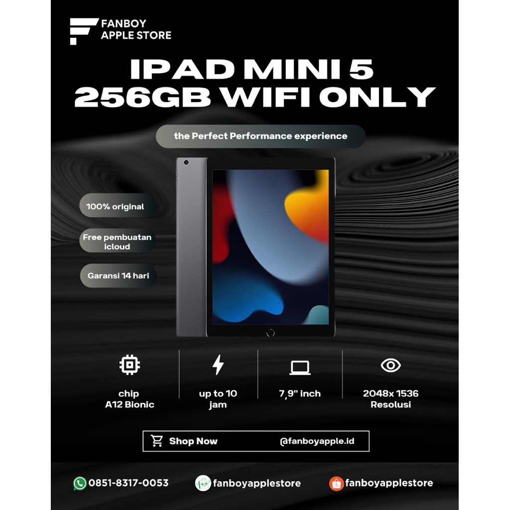Ipad Mini 5 Storage 256GB Second Original