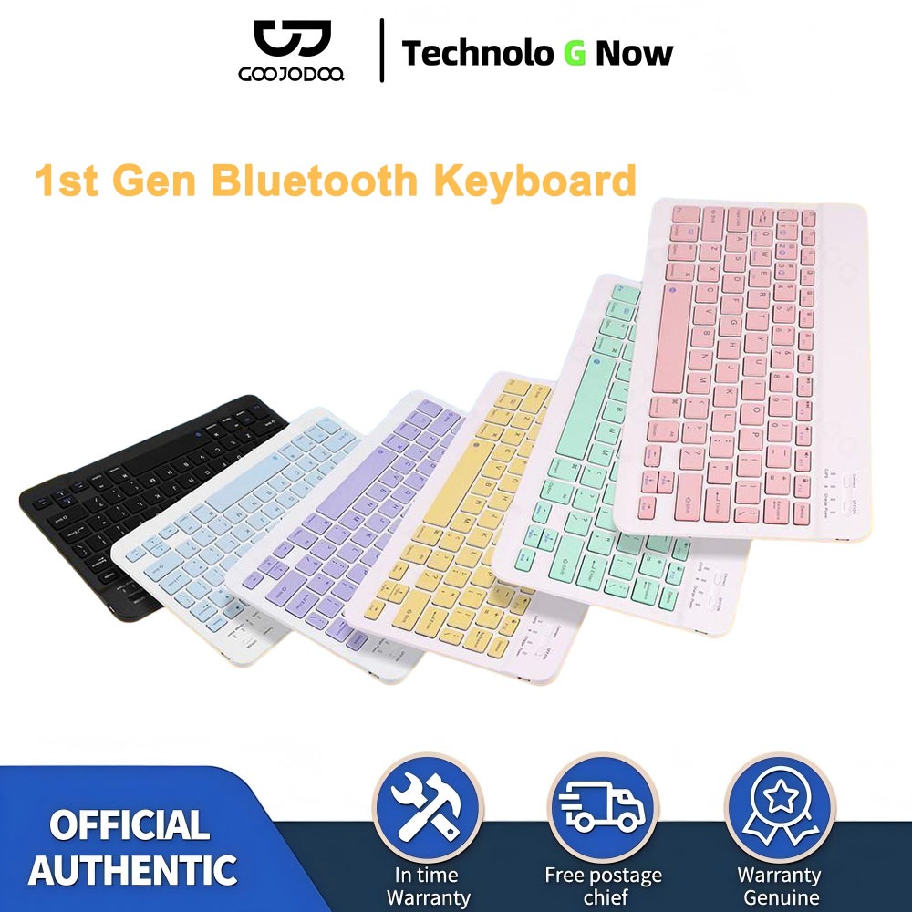 Goojodoq 10 inch Wireless Bluetooth Keyboard Lightweight Portable For apel Samsung Xiaomi iPhone Col