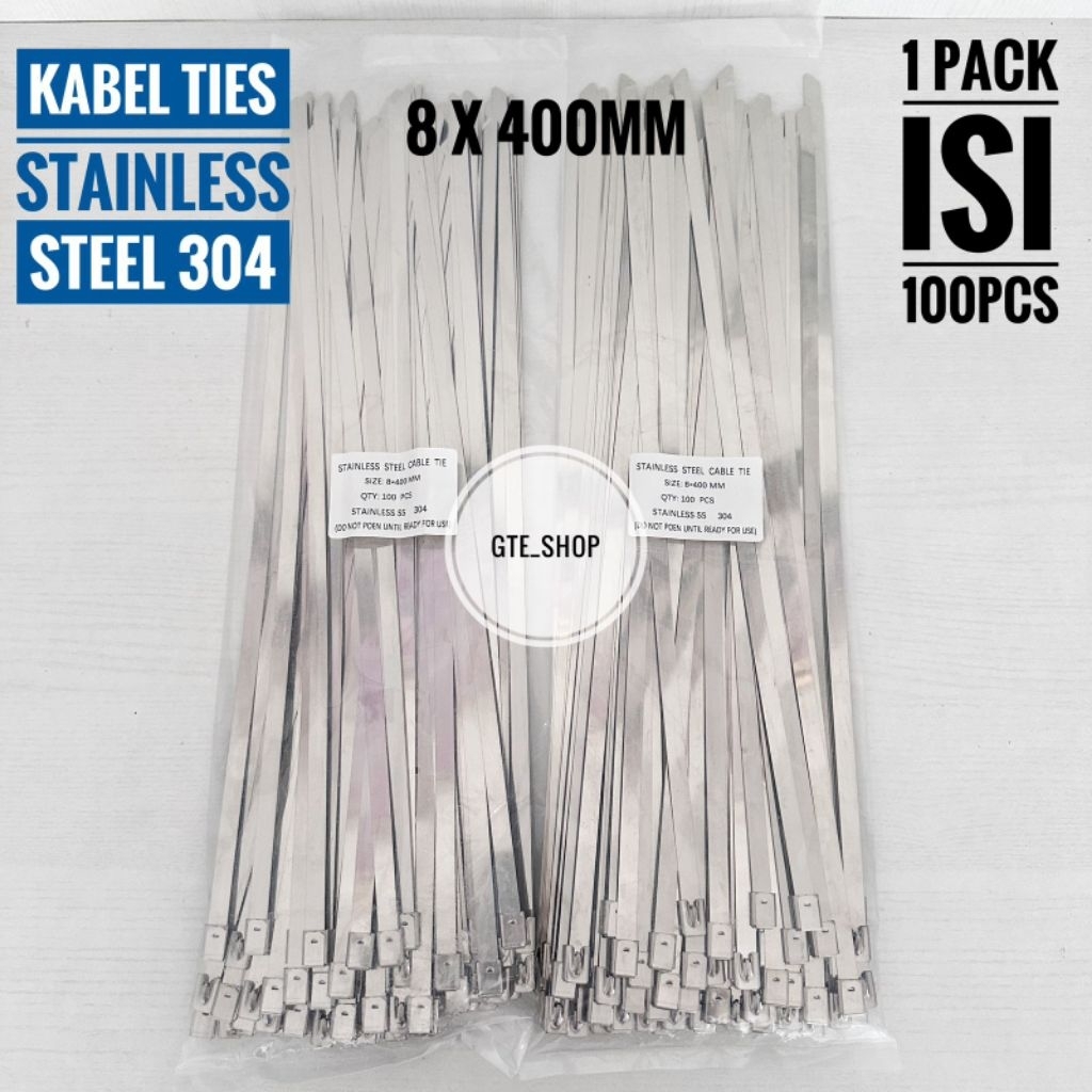 Kabel Tie Stainless SS304 Cabel Ties 8 x 400mm/ Kelem Exhaus Warp / Cabel Ties / Cabel Ties / Kabel 