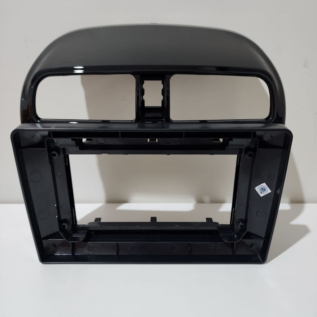 frame head unit android 10 inch mobil mitsubishi mirage hitam glossy free baut