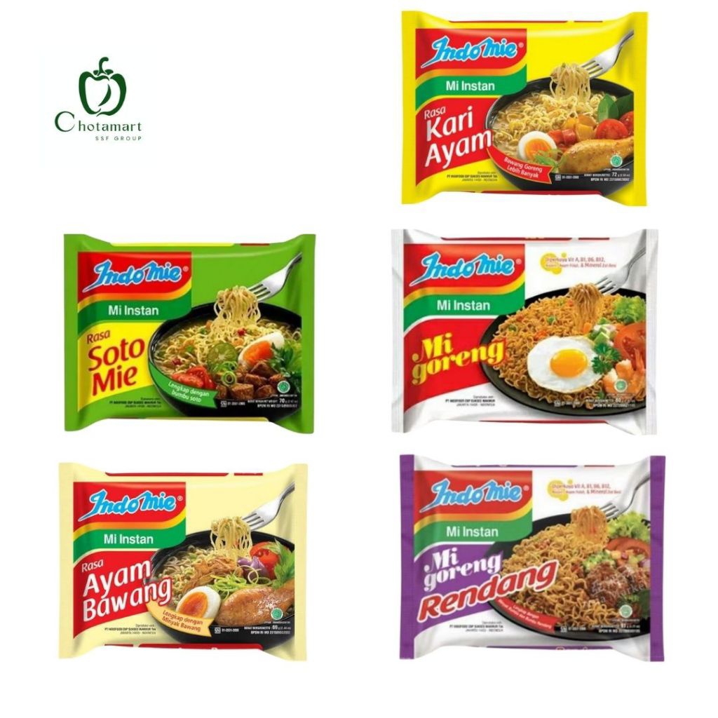 

INDOMIE Mie Instan SOTO MIE AYAM BAWANG KARI AYAM MIE GORENG MIE GORENG RENDANG