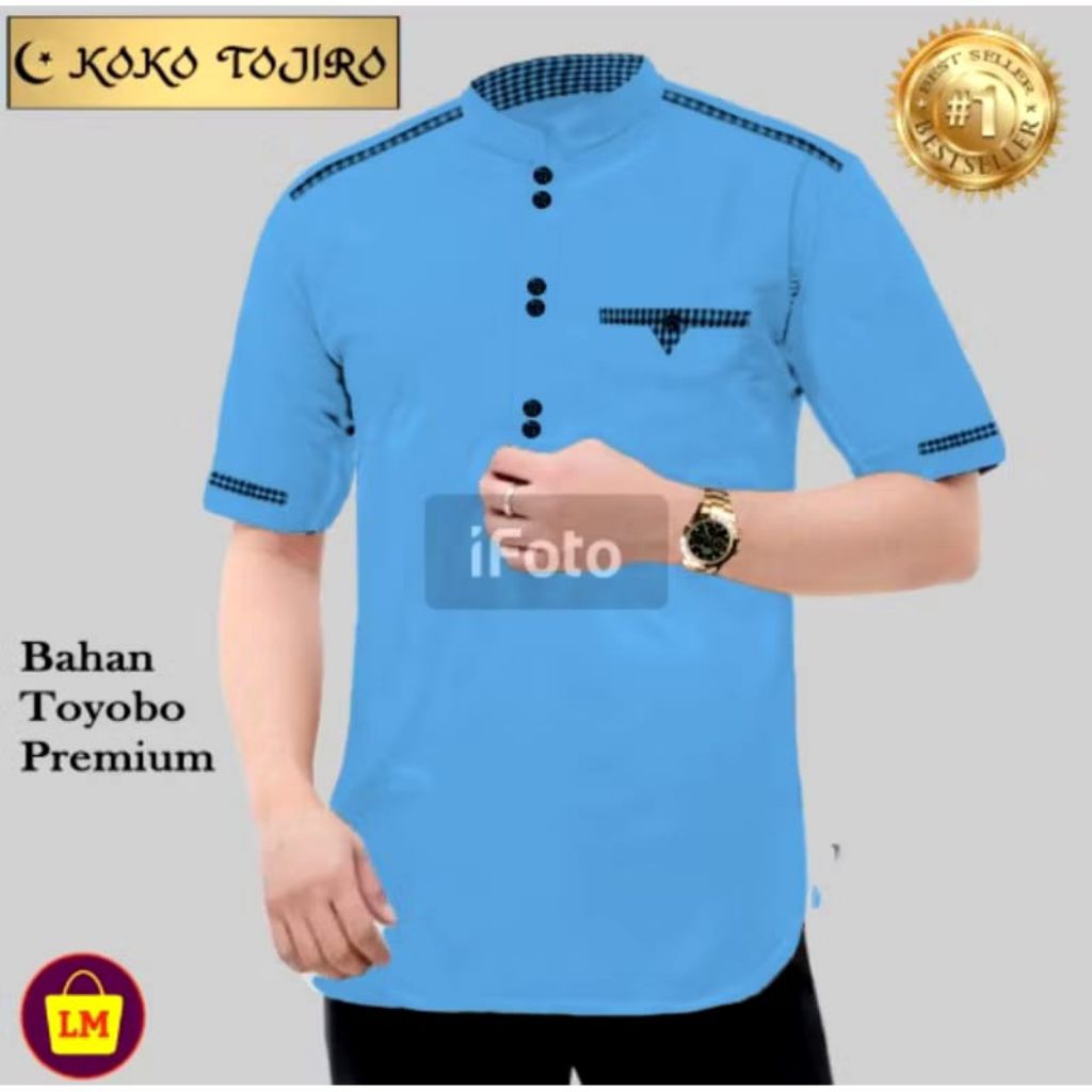 KOKO TOJIRO BAJU KOKO PRIA KOKO TOJIRO LENGAN PENDEK BAJU MUSLIM PRIA
