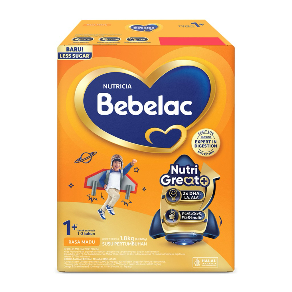 Bebelac 1+ GroGreat+ Susu Bubuk Pertumbuhan Anak Madu 1.8 kg