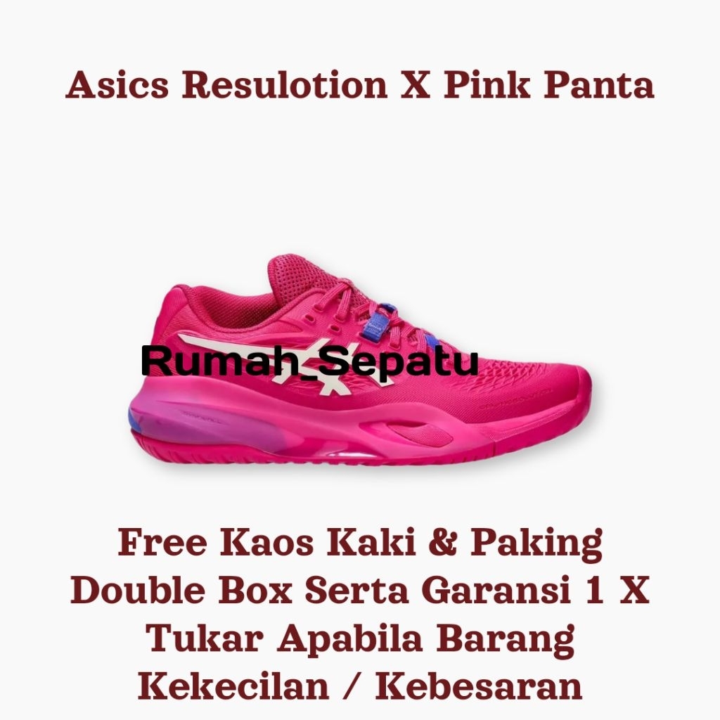 COD Sepatu Wanita Padel / Tenis Resulotion 10 Pink Fanta