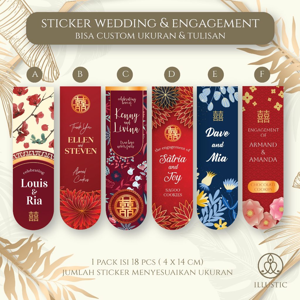 

(CUSTOM)Sticker Wedding Engagement Nikahan Lamaran Akad Sangjit Tingjing