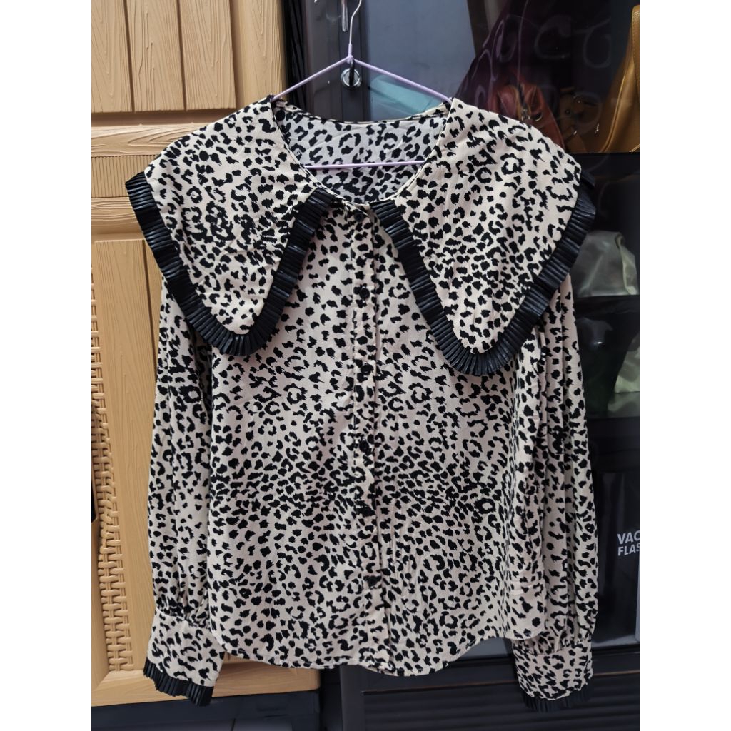 Preloved blouse sailor leopard