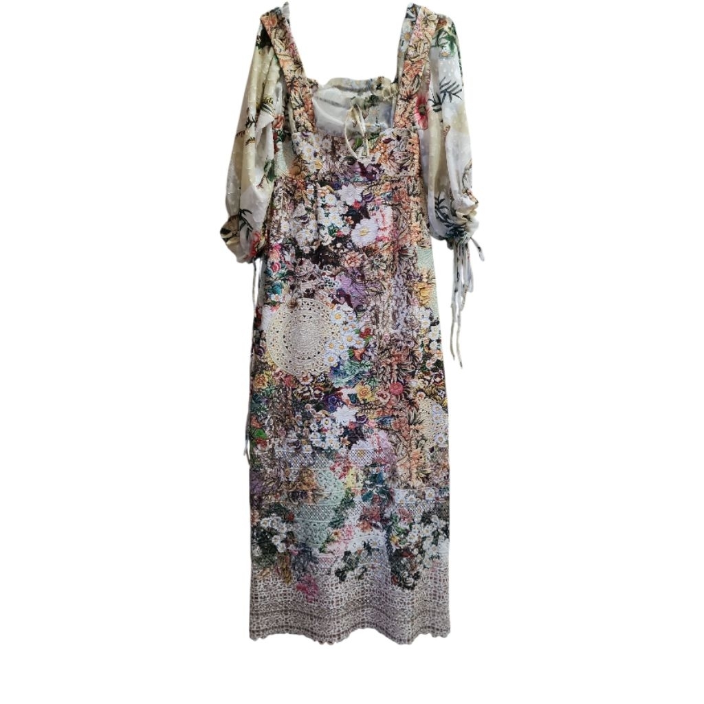 Long Dress Mewah Cocktail Garden Party Fairycore Whimsical Extravagant Couture Flower Slouch Ala Ale