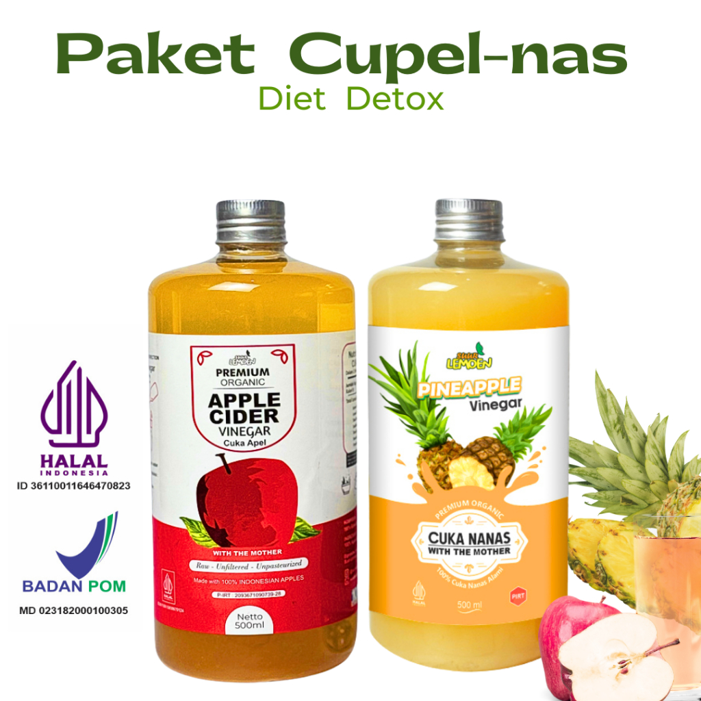 

Suur Lemoen Paket Hemat Cuka Nanas Cuka Apel 500ml Original