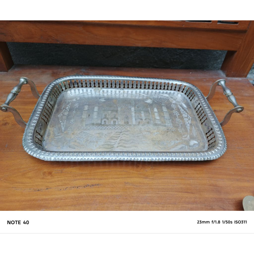 nampan kuningan antik jadul vintage