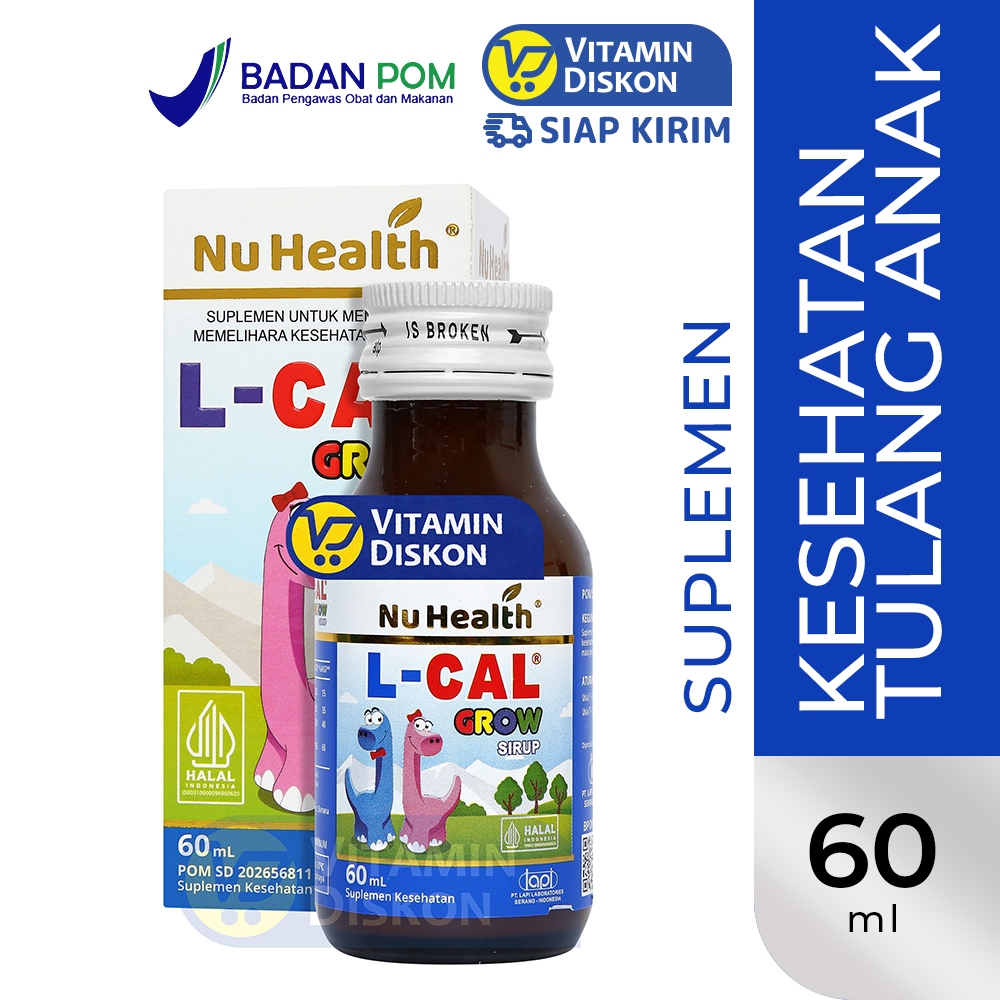 L-CAL GROW SYRUP-60 ML | Suplemen Kesehatan Tulang dan Gigi Anak, Kalsium, Tinggi Badan Anak, Kalsiu