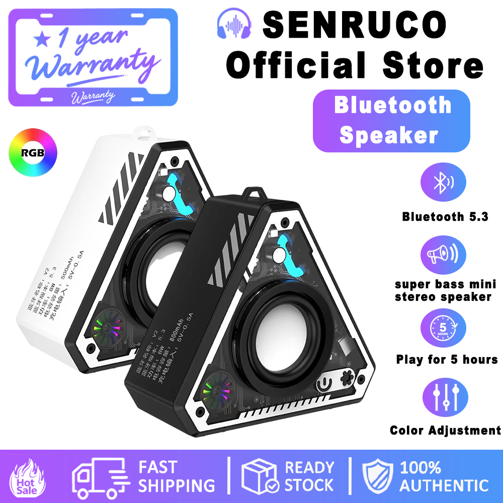 Speaker Bluetooth 5.3 Portable Mini Rumah Mesin Musik Subwoofer RGB LED Light Speakers tws