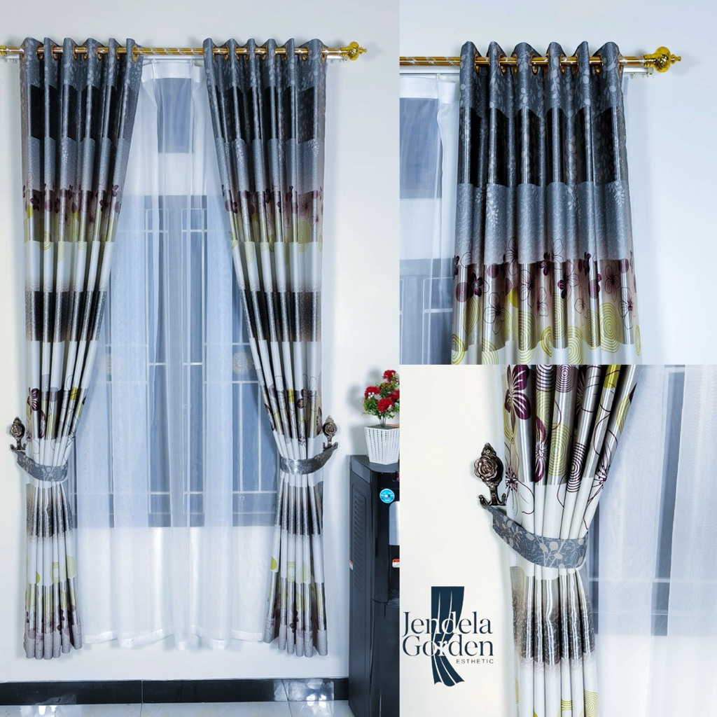 Gorden Jendela Kamar Panjang 2,3 m Kain blackout Tebal dan Lembut Model smokring terbaru