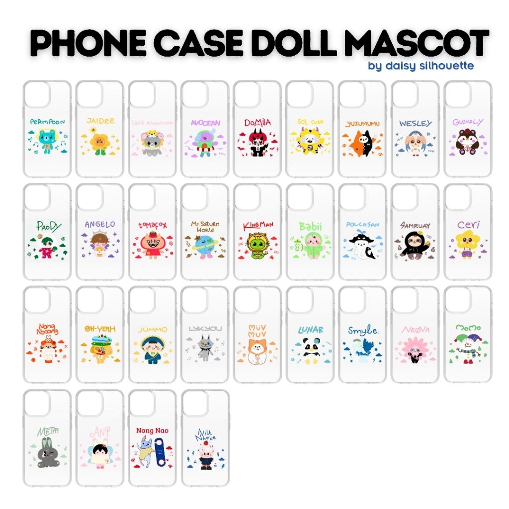 PHONE CASE DOLL MASKOT | CASING GMMTV THAILAND | CASING HP CLEARCASE / SOFTCASE IPHONE ANDROID | GMM