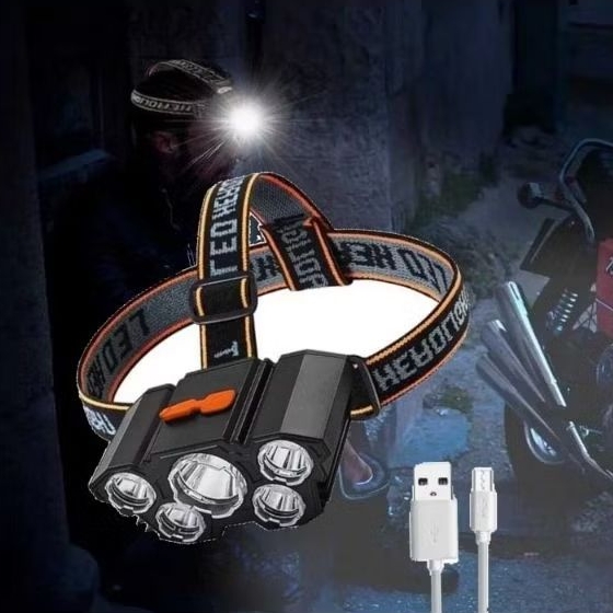 Senter Kepala Led Senter Led Kepala Superterang Usb Headlamp 5 XPG