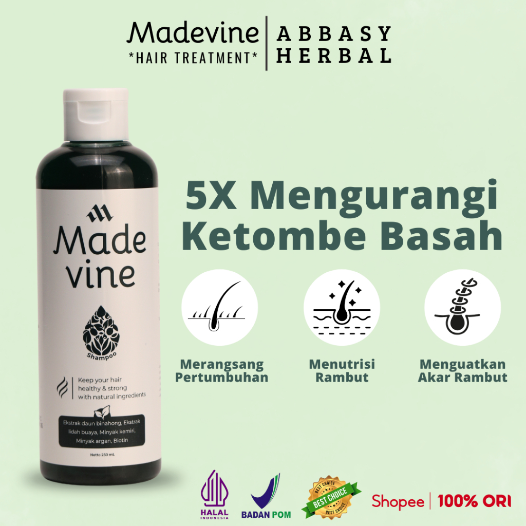 Madevine - Shampoo Hair Treatment Atasi Rambut Rontok Ampuh | BPOM
