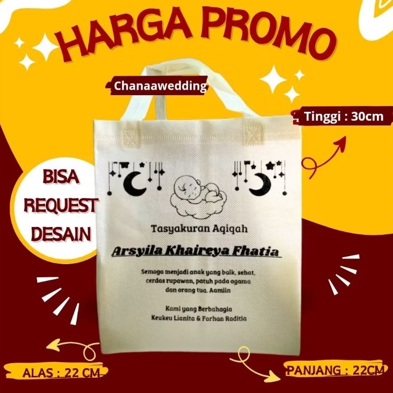 Tas Aqiqah Murah Tas Kehamilan Tas Mitoni Tas Mapati Tas khitan Tas Tedhak Siten Sablon goodie bag s
