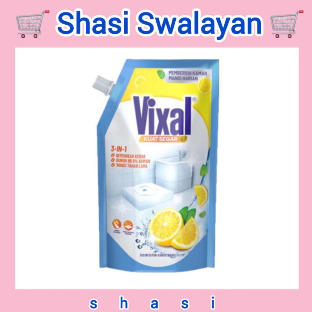 Vixal Refill 600 ml - Kuat Segar Pembersih Kamar Mandi Lemon