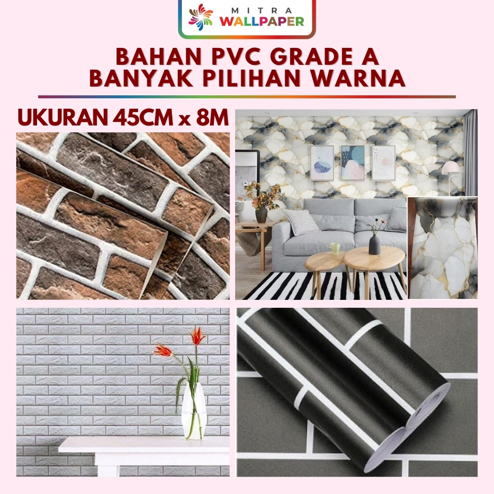 Stiker Wallpaper Dinding Ruang Tamu Motif Bata Sticker Walpaper Dinding Kamar Bata Merah Putih