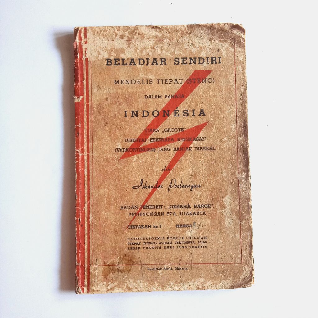 Antik Buku Lama Era Dai Nippon BELADJAR SENDIRI MENOELIS TJEPAT (STENO) DALAM BAHASA INDONESIA Oleh 