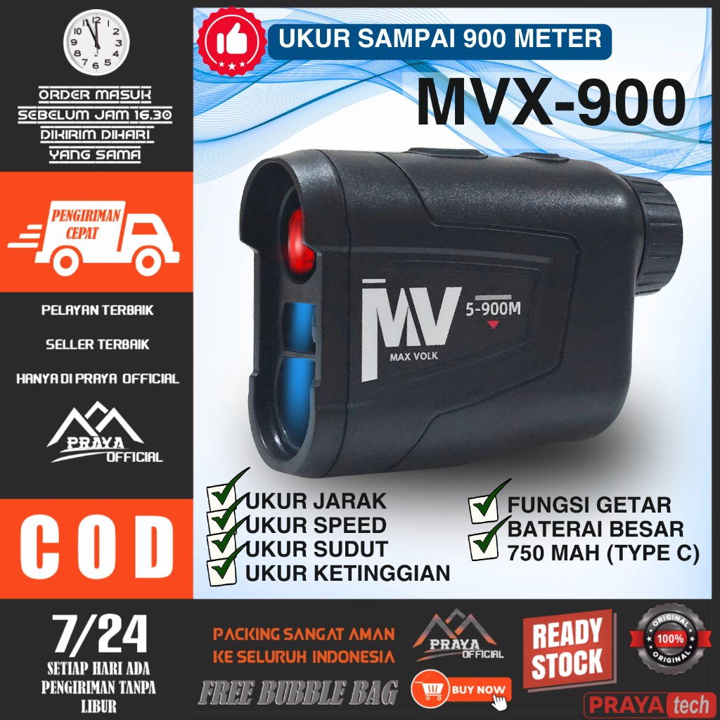 RANGE FINDER Rangefinder Teropong laser ukur jarak 600m 600 meter PRAYATECH original SURVEY GOLF PRO