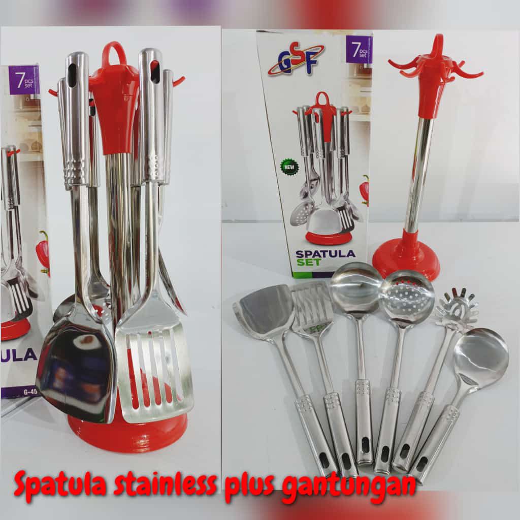 set spatula gantung steinless/spatula cantik estetik anti karat