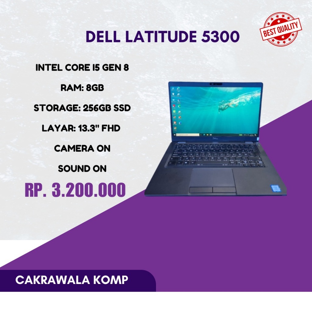 PROMO Dell Latitude 5300 Core i5 256gb ssd 8GB RAM 14 Inch