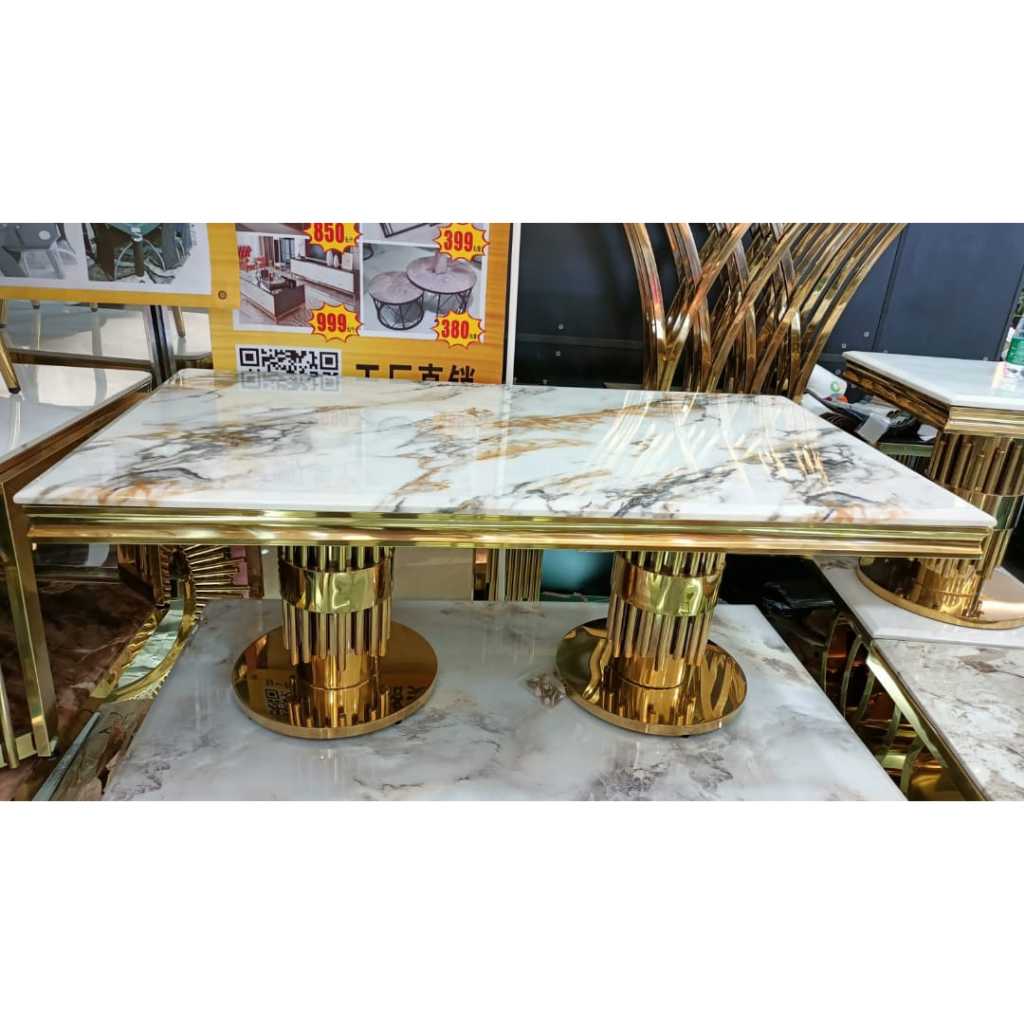 Meja Tamu Minimalis Marmer Set | Meja Minimalis|Meja Ruang Tamu|Furniture Ruang Tamu|Meja Industrial