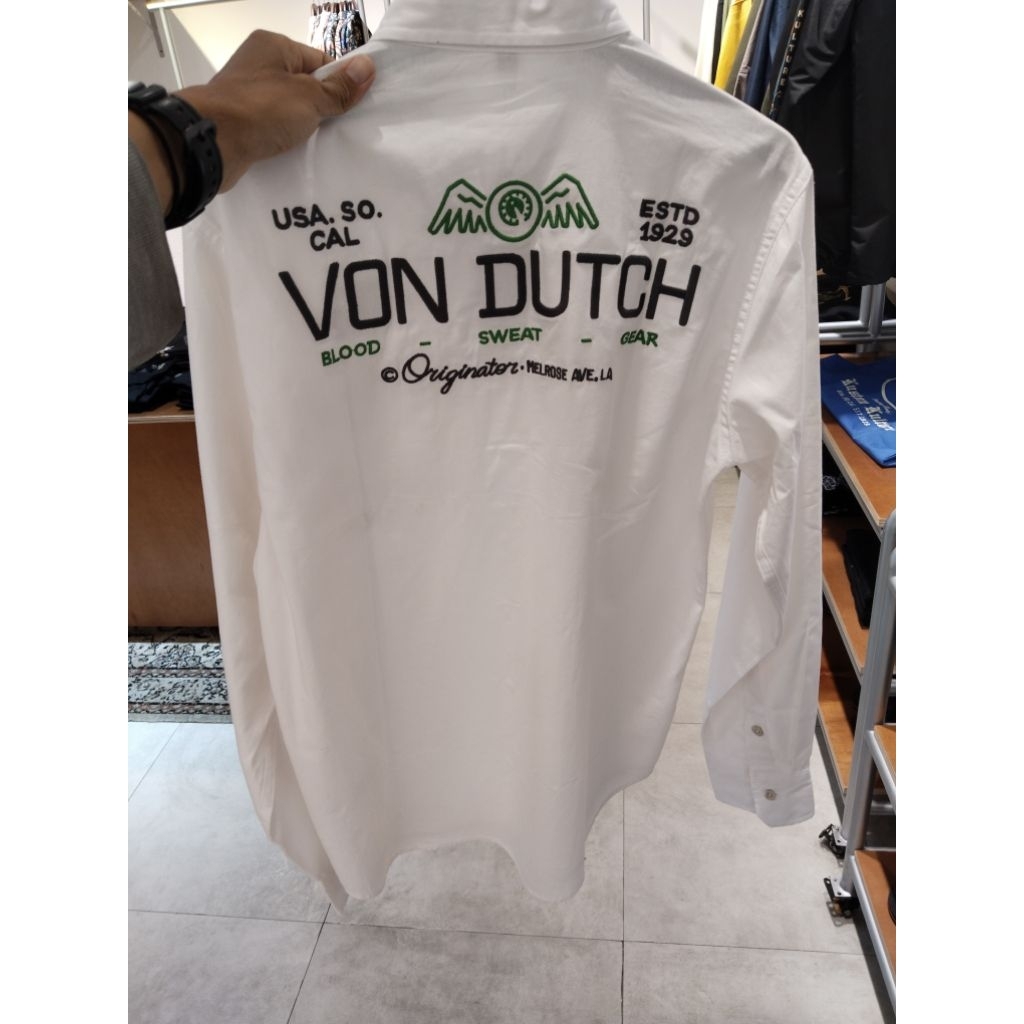 KEMEJA PANJANG VON DUTCH ORIGINAL - WHITE NEW