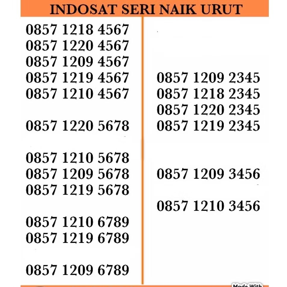 NOMER INDOSAT CANTIK